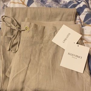 Ellen Tracy Womens Linen Pants